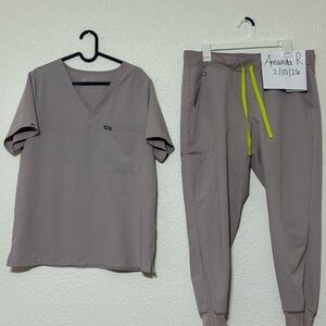 Figs Slate Scrub Set - Size Large Petite